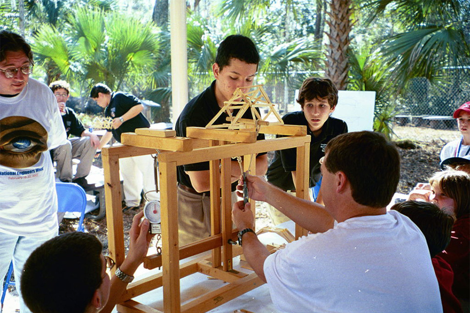 Children participating in Engineering Day.