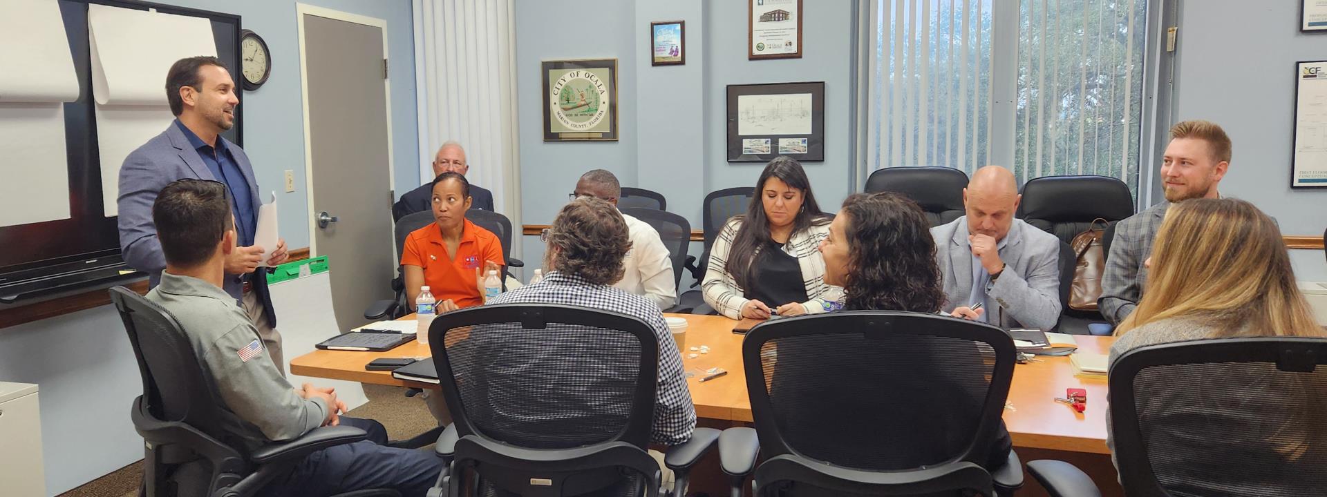 Mayor Marciano speaks at a health task force